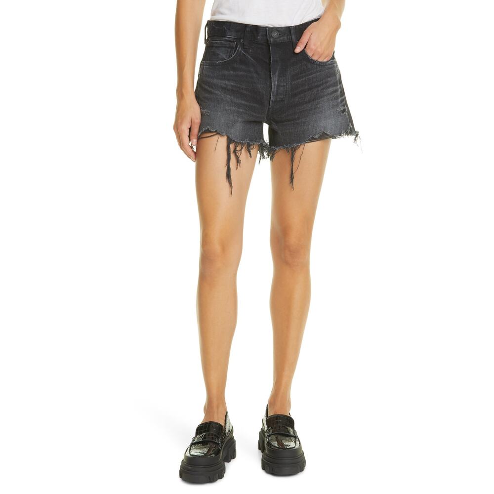 Moussy Black Distressed Women Shorts